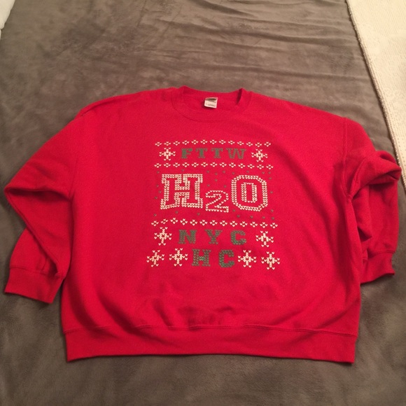 H2O Christmas Sweater Straight Edge Punk Rock XXX | Color: Red | Size: XXL | 973evil's Closet